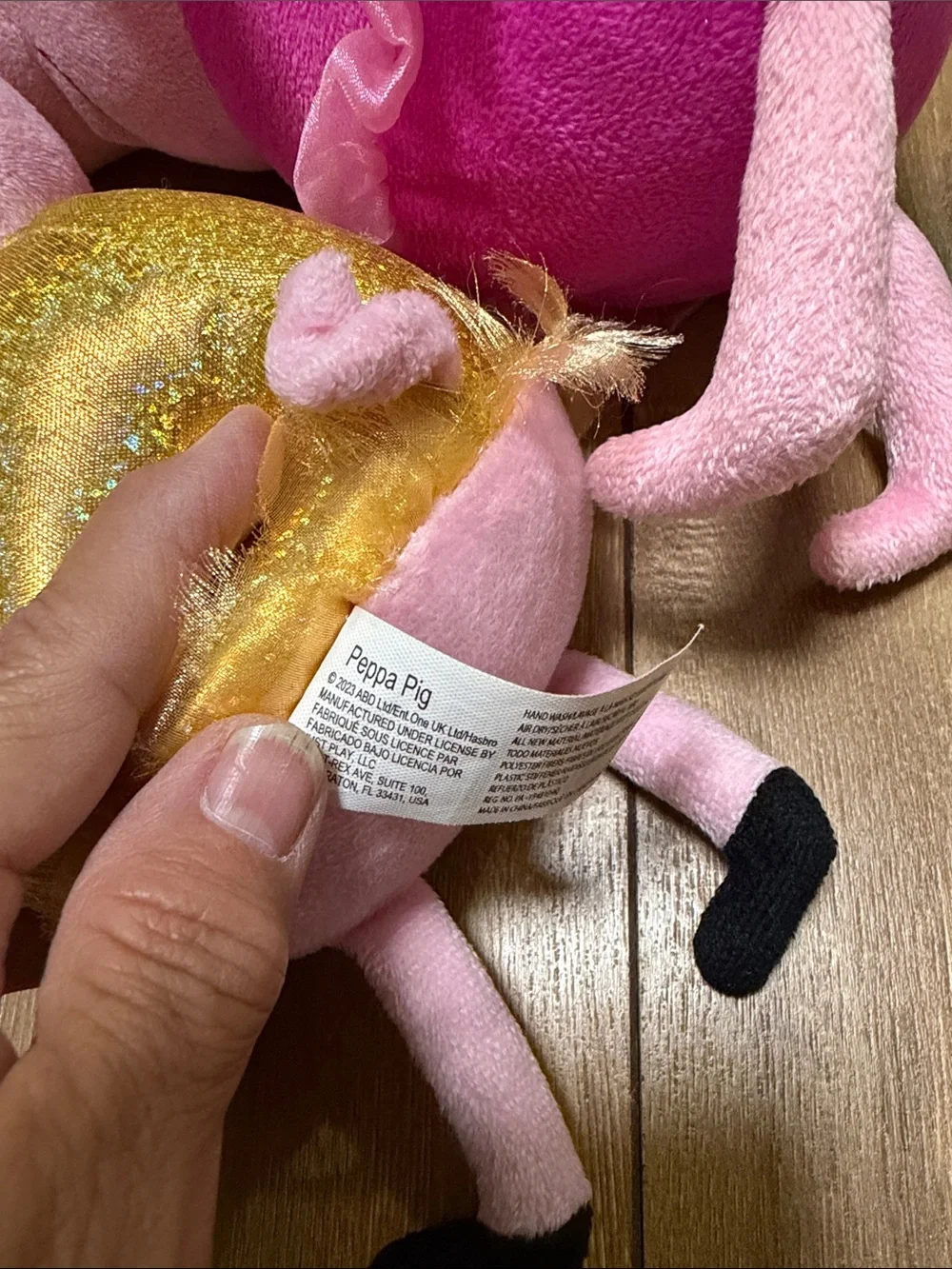 Peppa Pig Plush Duo in Hot Pink and Shimmery Gold